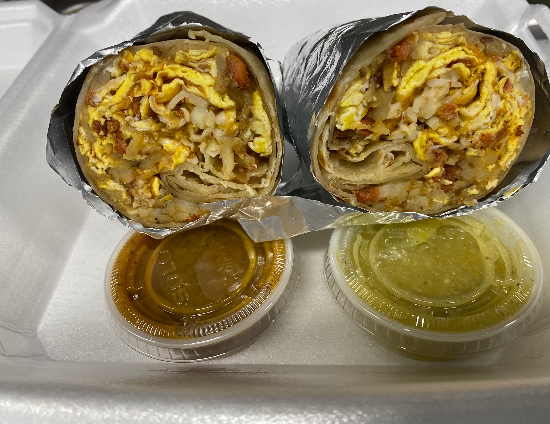 Breakfast burrito de bacon